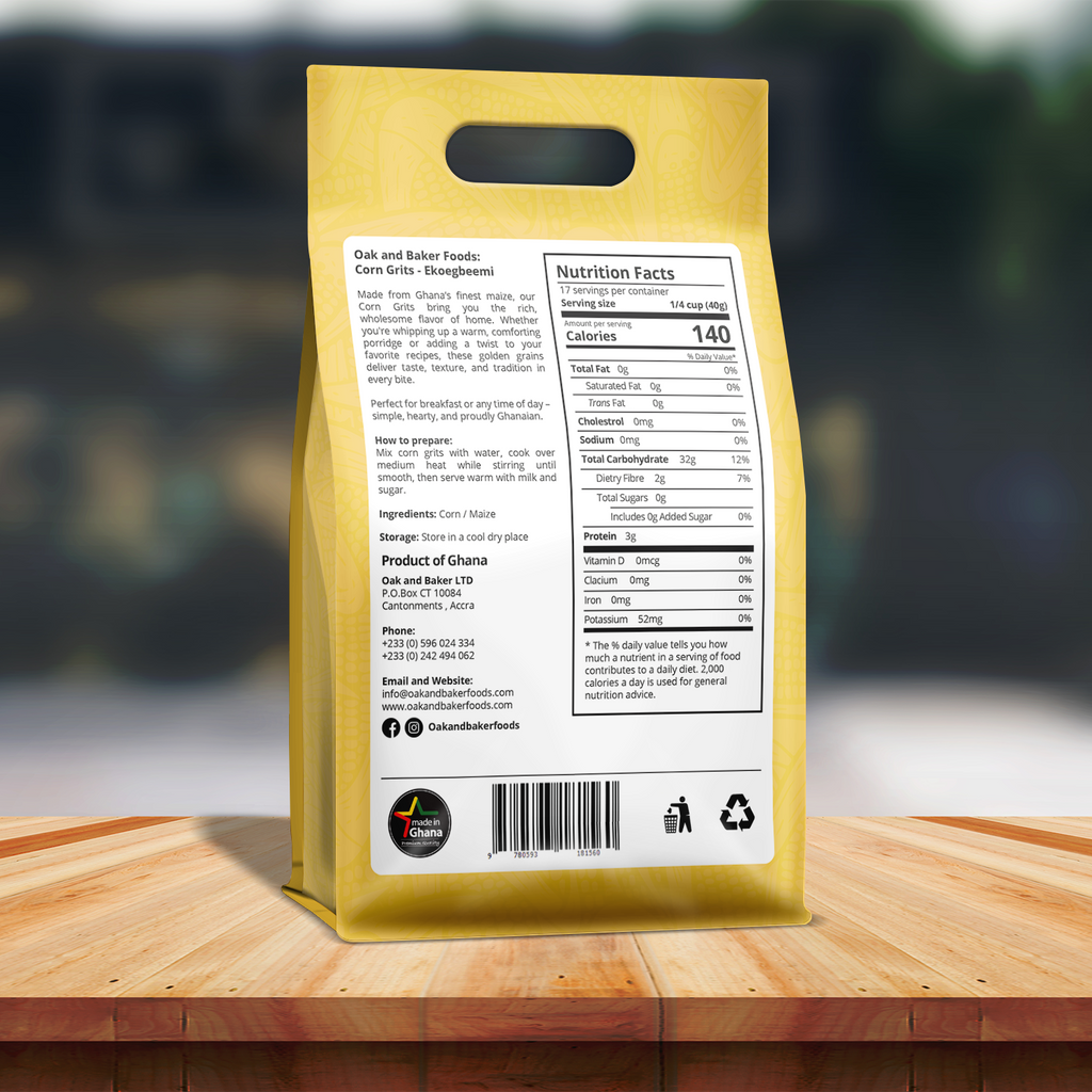 Oak and Baker Corn Grits 2.2Lbs