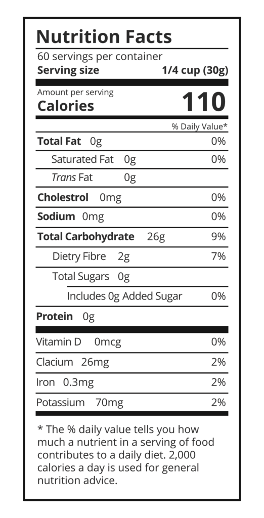 Cassava Flour Nutrition Facts