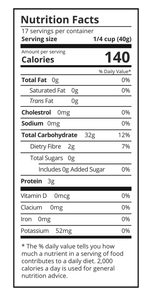 Corn Grits Nutrition Facts